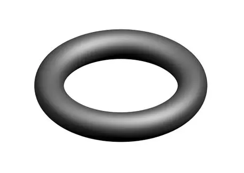 Schwarzer O-Ring von Bosch in ringförmiger Form, mit glatter Oberfläche und durchgehendem Querschnitt. Geeignet für Dichtungen und Abdichtungen in verschiedenen Anwendungen.